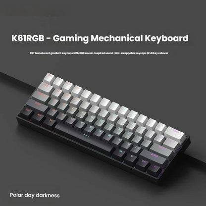 Clavier mécanique filaire K61 USB Mini Gaming, remplaçable à chaud, avec câble détachable