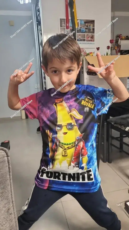 Суитшъри с качулка за момчета и момичета Fortnite, детски пуловер с 3D принт, суитшъри Battle Royale за мъже, есенна модна детска дреха
