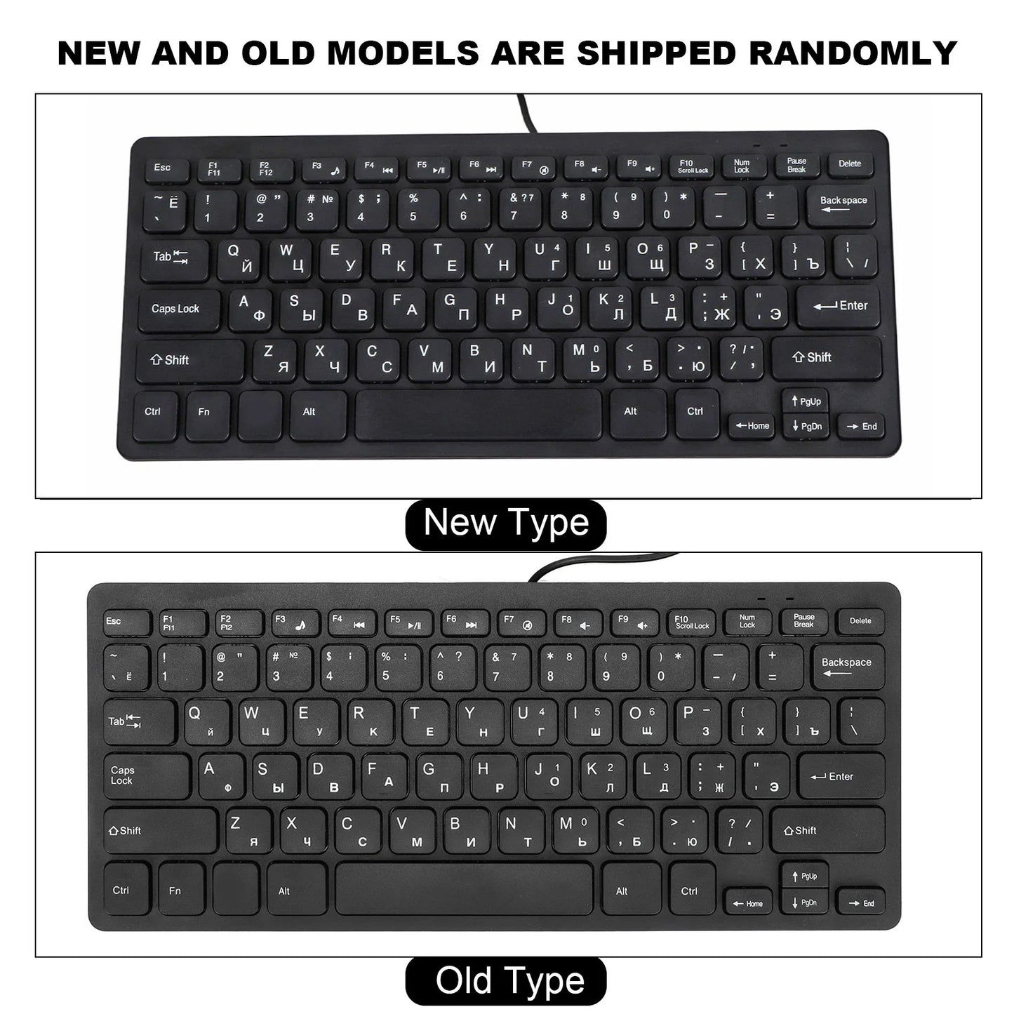 78 Keys Russian French German Keyboard Ergonomic Design UltraThin Mini Durable USB Wired Mechanical Keyboard for PC Laptops