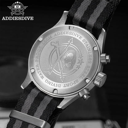ADDIESDIVE 2025 New Panda Eye Men's Watches Retro Luxury VK64 Quartz Watch For Men Sport Chronograph 100M Waterproof Luminous
