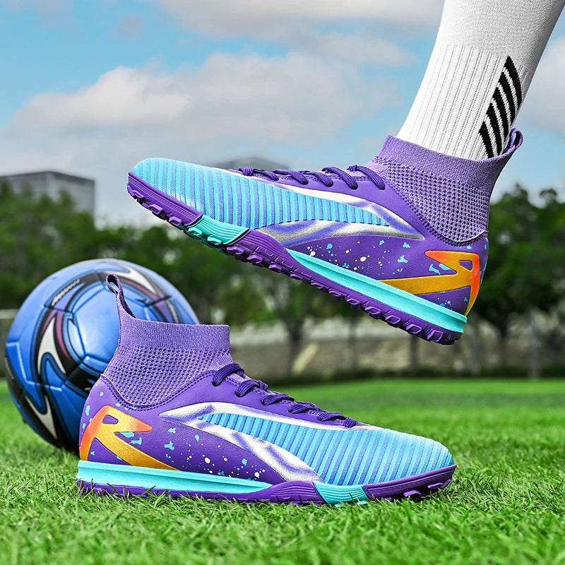 Chaussures de football pour hommes, crampons longs FG / crampons courts TF, antidérapantes, pour terrain naturel et synthétique, entraînement