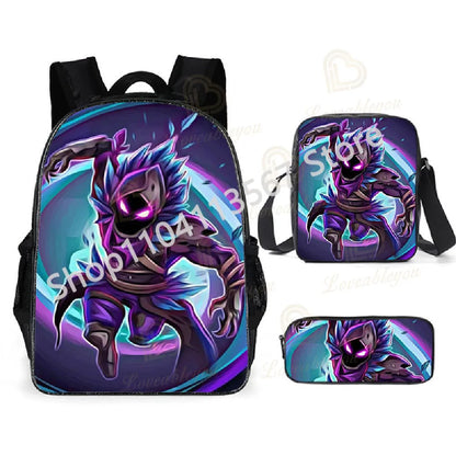 Fortnite Kids 3pcs Backpack Set Women Backpacks Office Stationary for Teenage Girls Boys Laptop Backpack Casual Travel Rucksack