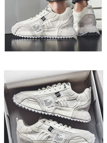 Luksus sneakers til mænd, sportssko, mokkasiner, chunky sneakers til mænd, afslappede sneakers, komfortable, åndbare, trendy designede sko med personlighed