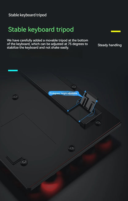 EWEADN GX330 Typewriter Gaming Keyboard, 104 Keys Wired Retro Punk Round Keycaps, with RGB Backlit, for Windows Laptop PC black