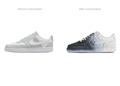Individuell gestaltete Sneaker Nike Court Vision „Nightfall“ mit Farbverlauf, rutschfest, Unisex-Low-Top-Sneaker