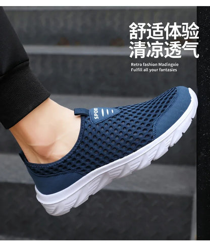 YRZL Lightweight Men Casual Shoes Breathable Slip on Male Casual Sneakers Anti-slip Men's Flats Outdoor Walking Shoes Size 39-46