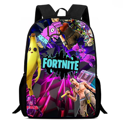 Fortnite 15 Inch Cartoon School Backpack for Kids Boys Girls, Cool Game Printed Lightweight Backpack Large Suitable for Ages 5-8