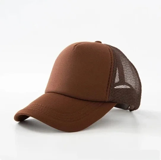 Unisex Cheaper 5 Panel Trucker Hat For Adult Summer Net Baseball Cap Men Women Blank Mesh Adjustable Sun Hat Visor