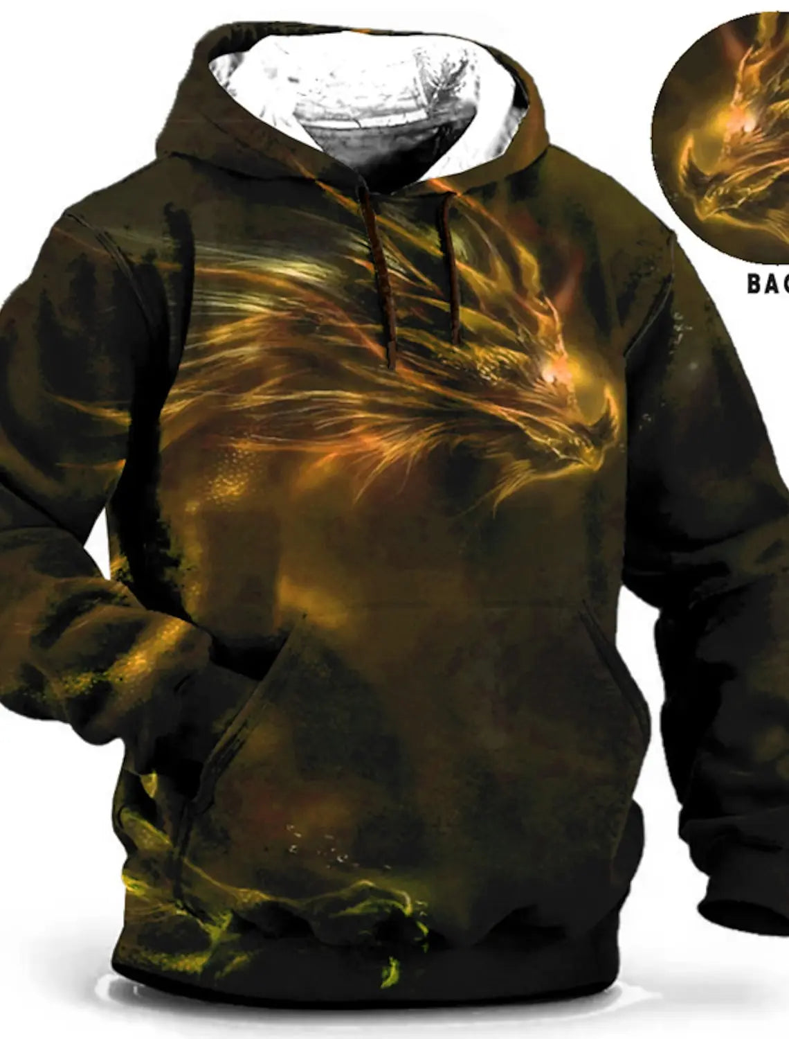 Chinese New Year Dragon Hoodie Mens Graphic Animal Prints Daily Classic Casual 3D Pullover Streetwear Hoodies Long Sleeve Hooded