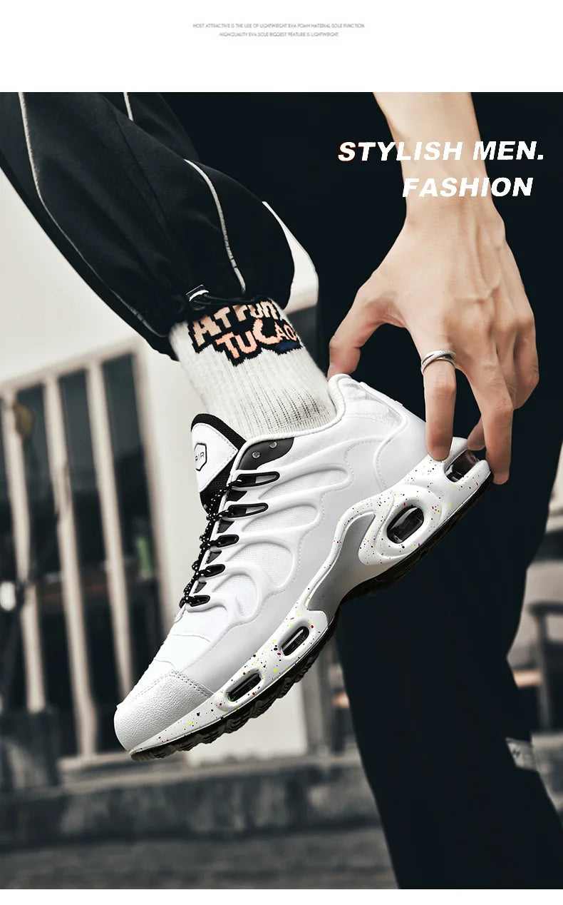 Men's Air-Cushioned Running Shoes Marathon Sports Breathable Lightweight Women's Comfortable Non-Slip Casual Shoes