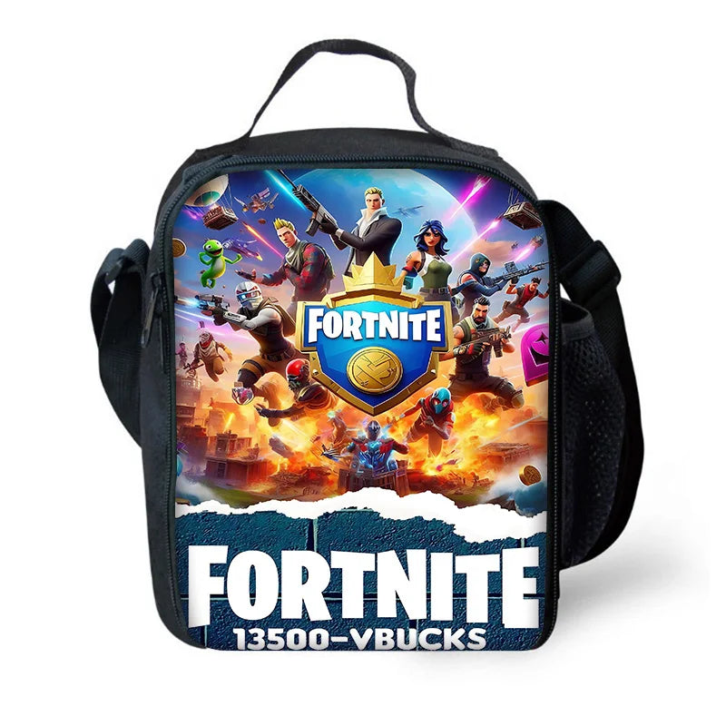 Hot Game FortniteS Child Insulated Large Capacity Bag for Boy and Girl Student Outdoor Picnic Resuable Thermal Cooler Lunch Box
