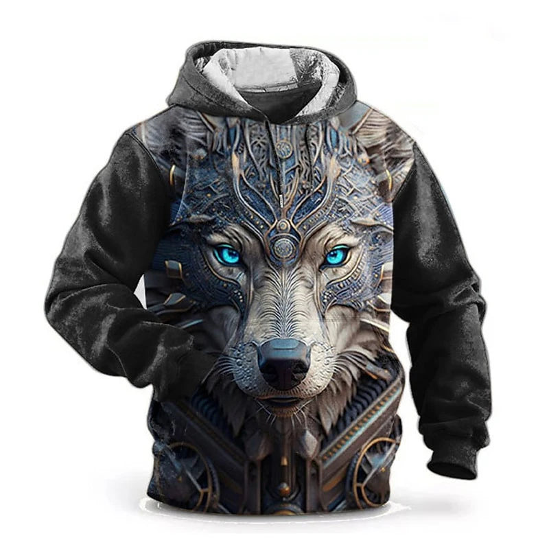 Animal Wolf 3D Print Hoodies Men Women Autumn Fashion Streetwear Oversized Hooded Sweatshirts Pullovers Y2k Tops Unisex Clothing