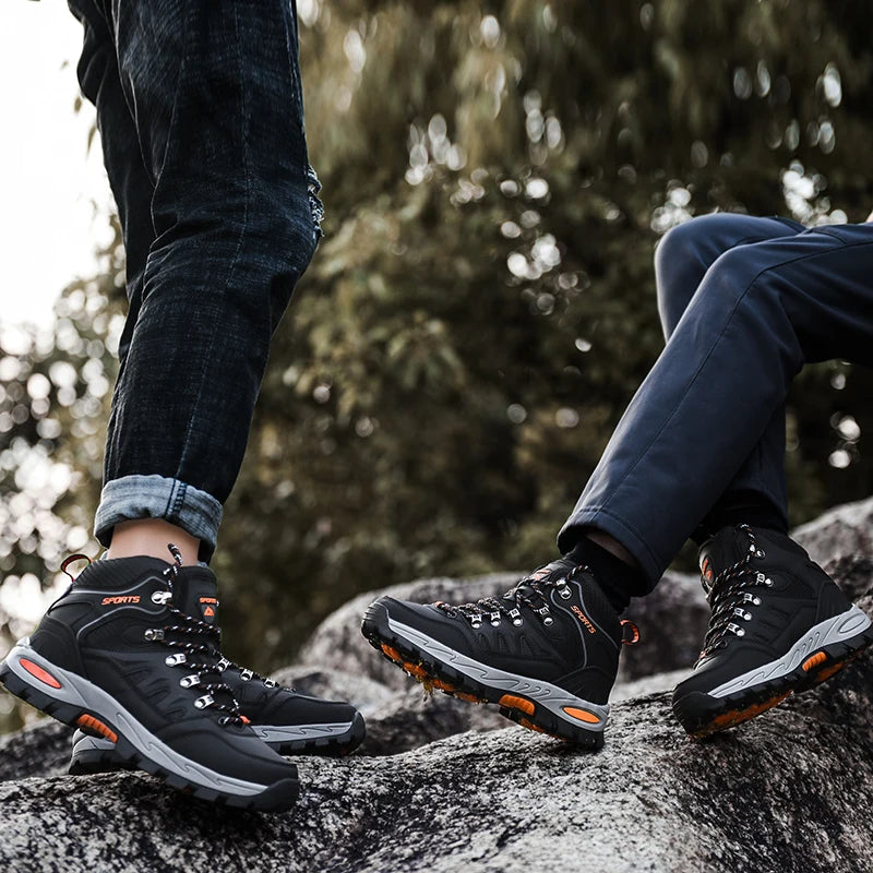 Botas de montaña impermeables para exterior, para hombre y mujer, para primavera y otoño, resistentes al desgaste, para deportes de montaña y caza.