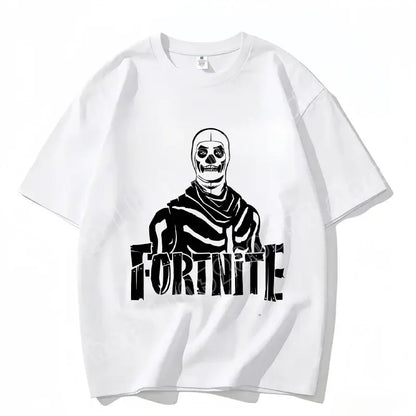 Fortnite Crew Neck T-Shirt Unisex Adult Game Dance Fashion New Pure Cotton Short Sleeve Tops Perfect for Casual Wear Vacations