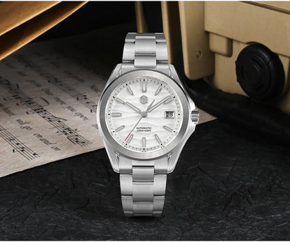 San Martin New Gada Watch 39mm Desert Texture Men Dress Watch NH35 Automatic Mechanical Sapphire Waterproof 100m Luminous SN0129