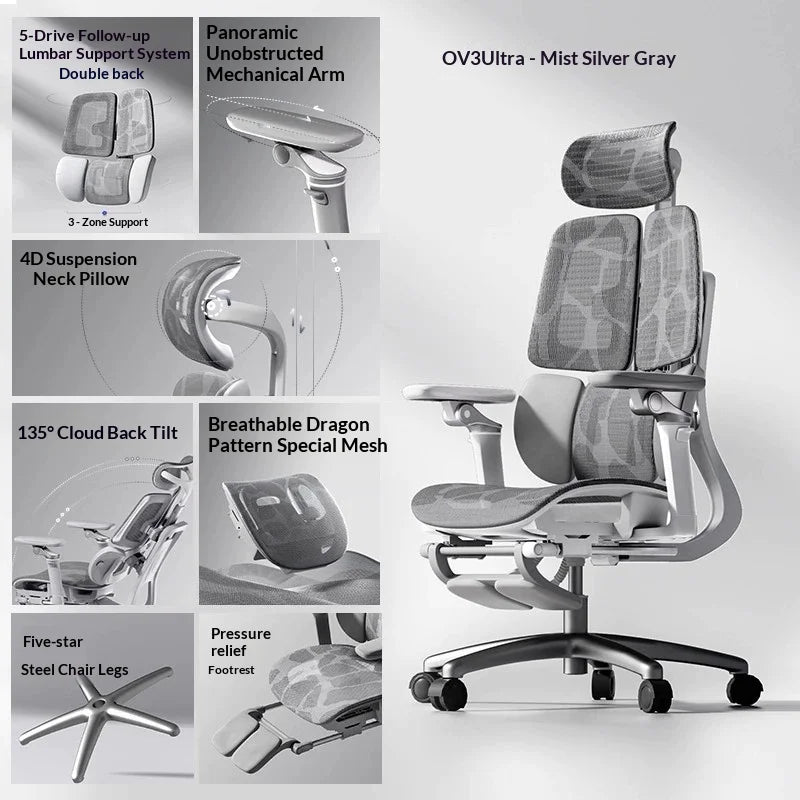 Office Mesh Chair Ergonomic Executive Computer Gaming Furniture Modern Swivel Rolling Adjustable Silla Gaming Ergonomic Chair