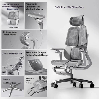 Office Mesh Chair Ergonomic Executive Computer Gaming Furniture Modern Swivel Rolling Adjustable Silla Gaming Ergonomic Chair