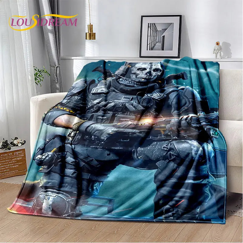 3D COD,Call of Duty Game Gamer Soft Plush Blanket,Flannel Blanket Throw Blanket for Living Room Bedroom Beds Sofa Office Cover