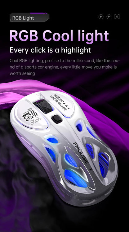 Kabellose 2.4G Tri-Mode RGB Gaming-Maus mit leichtem Hohl-Design, Chroma-Beleuchtung, kabelgebunden, Bluetooth, E-Sports-Maus-Controller
