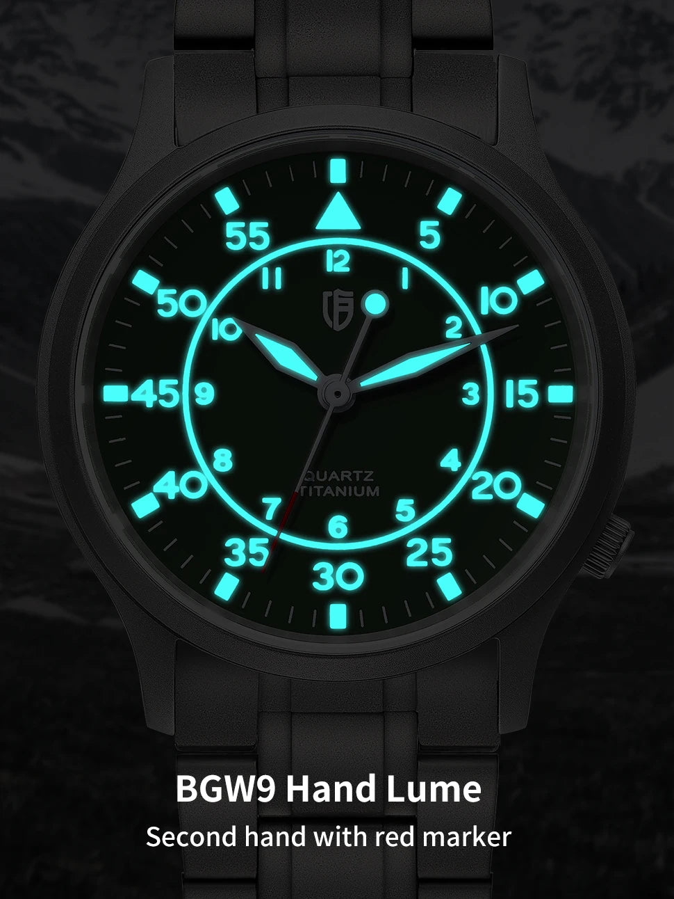 BERNY Titanium Men Quartz Watch AR Coating Sapphire Fashion Wristwatch Luminous VH31 Ultra-thin Wristwatch Waterproof 5ATM Watch