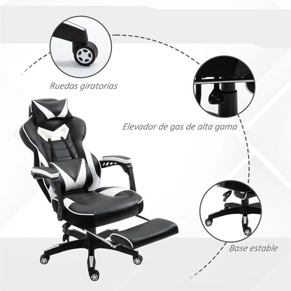 Vinsetto Ergonomic Racing Chair Reclining Backrest 65X70X118.5-126.5Cm