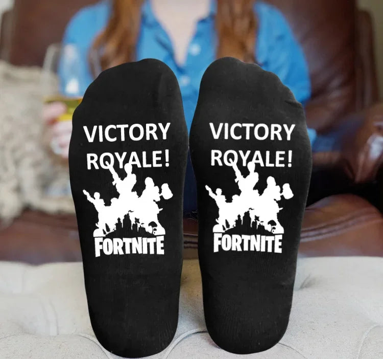 FORTNITE Sportsocken Sommer Schwarz Weiß Atmungsaktive Low-Cut-Socken No-Show Baumwolle Weiche Sport- und Freizeitsocken Kurz