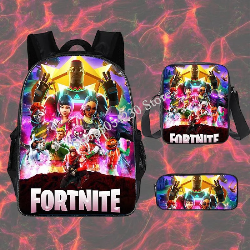 Fortnited 3-teiliges Rucksack-Set für Jungen – Victory Game, 16 Zoll, wasserabweisender Vorschul-Rucksack, cooler Grundschulrucksack