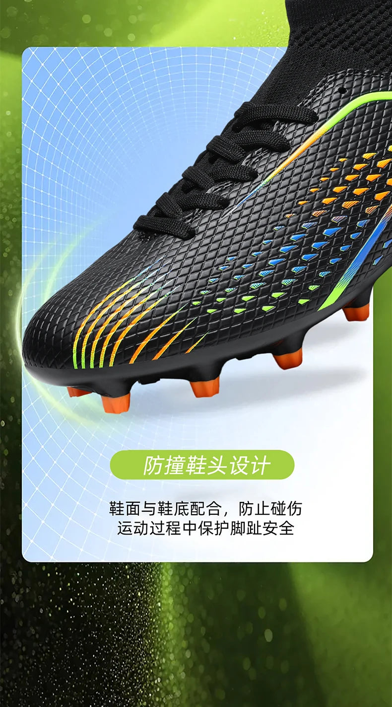 Men Outdoor Football Boots FG/TF Professional Training Soccer Shoes Cleats Turf Futsal Match Grass Unisex Non-slip Breathable