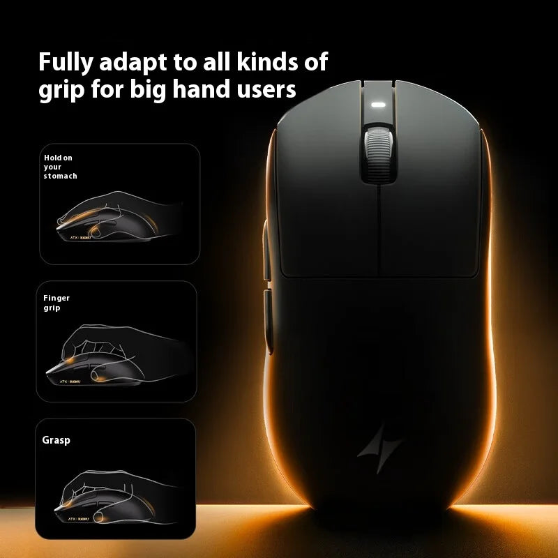 ATK A9 Ultra Wireless Gaming Mouse Tri-Mode 8K, 53g Lightweight Gaming Mouse with Bluetooth, 2.4GHz & Wired, Esports Mouse for PC