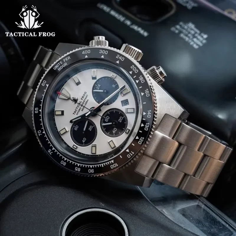 Tactical Frog Quartz Watch VS75 Solar Chronograph Sapphire 200m Waterproof Luxury Watch Luminous Quartz Movement 41mm Mens Watch
