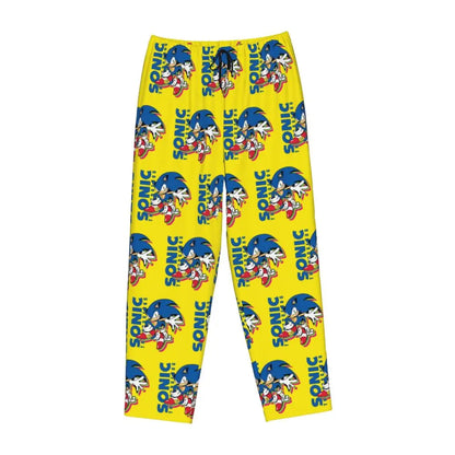 Custom Women Soniced Pajama Pants Printed Hedgehog Game Sleep Sleepwear Bottoms with Pockets