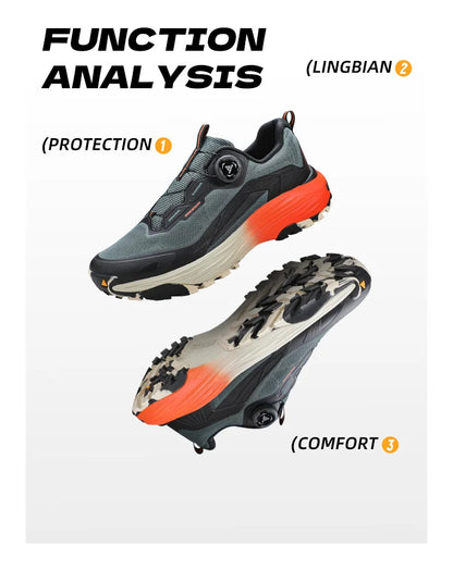 HUMTTO Men's Breathable Hiking Sneakers Non-slip Casual Running Shoes Outdoor Climbing Sneakers Designer Trekking Boots
