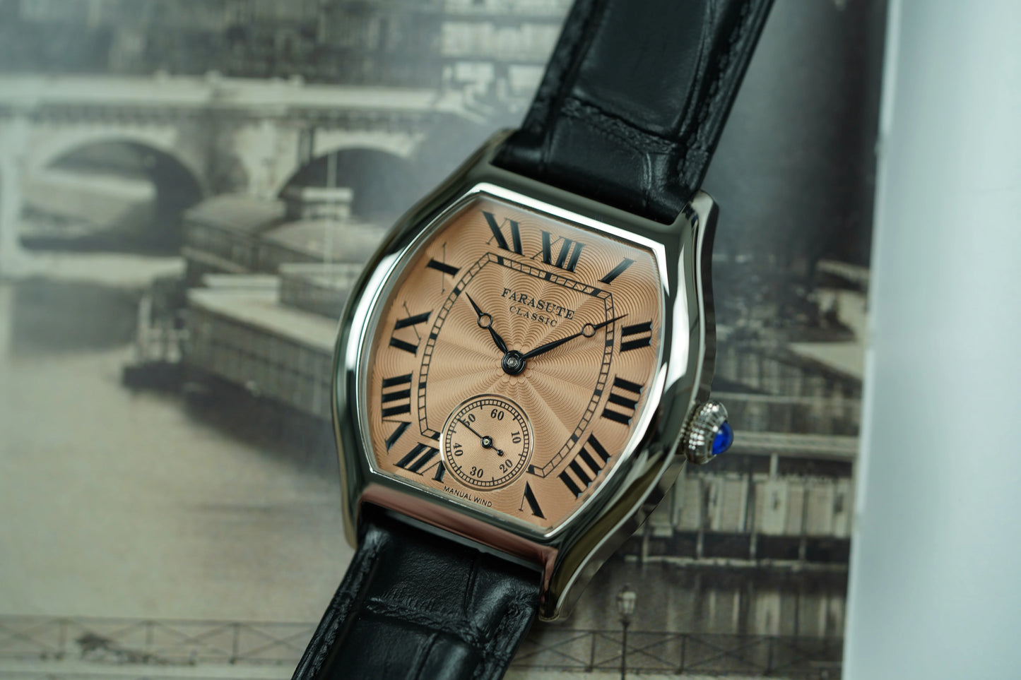 FARASUTE New Classic Hangzhou Customized Movement Manual Mechanical Watch Men's Sapphire Crystal Small Second 50m Waterproof Watch