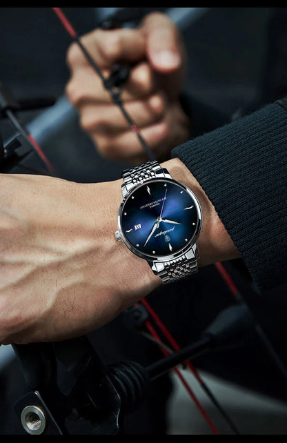 Ceas de mână pentru bărbați POEDAGAR Business Quartz, oțel inoxidabil, rezistent la apă, dată luminoasă, ceas de mână de lux casual pentru bărbați