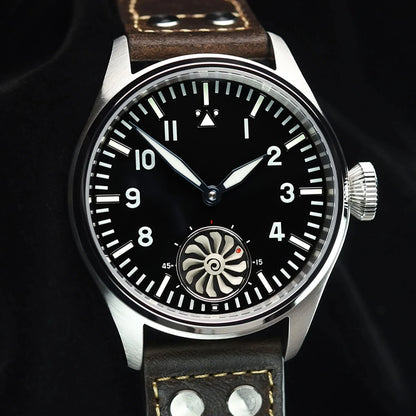 Hruodland 2025 new pilot ST3620 men's manual mechanical watch 43MM sapphire waterproof 10Bar BGW-9 retro reloj hombre