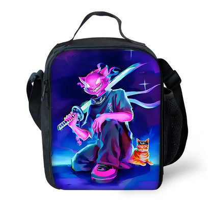 Hot Game Child School Backpack with Lunch Bags, Design-F-FortniteS Pencil Bags, School Bags for Boys Girls Best Gift