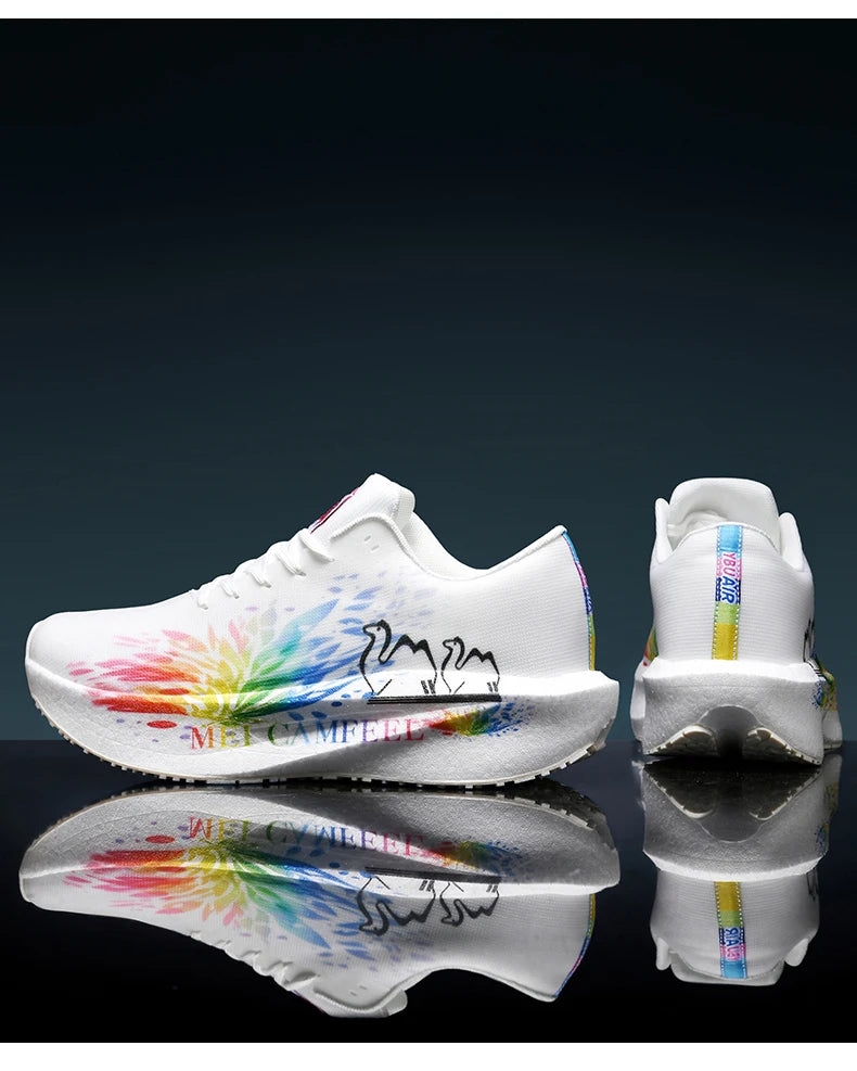 Scarpe da running 2026 con nuovo motivo Eagle, piastra in carbonio, scarpe sportive da maratona ultraleggere, traspiranti e ammortizzate per allenamento di corsa