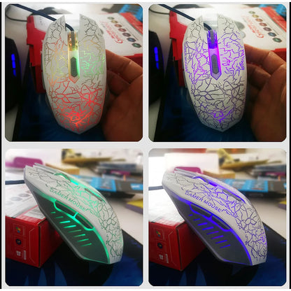 Mouse da gaming cablato USB 2400 DPI con retroilluminazione LED, mouse professionale per gamer, ergonomico, per PC, laptop e MacBook