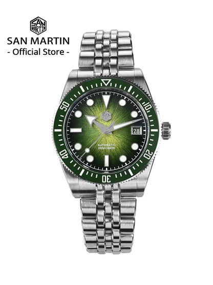 San Martin 37.5mm 40mm Men Diver Watch Miyota 9015 Enamel Dial Luxury Automatic Mechanical Wristwatch Waterproof 200m SN0148