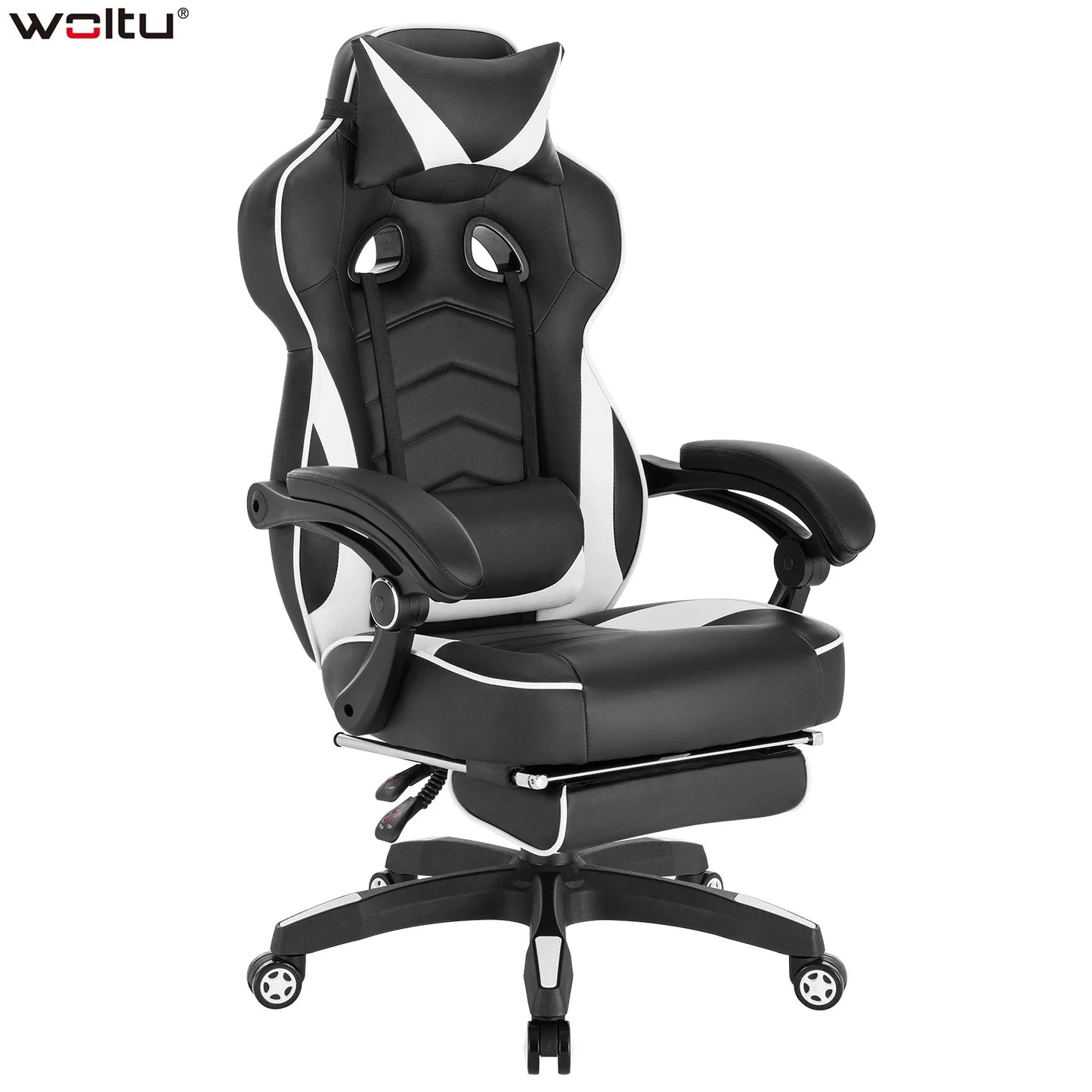 WOLTU Gaming Chair Office Computer Chair Desk Racing Chair Sports Seat with Headrest Lumbar Cushion with Footrest