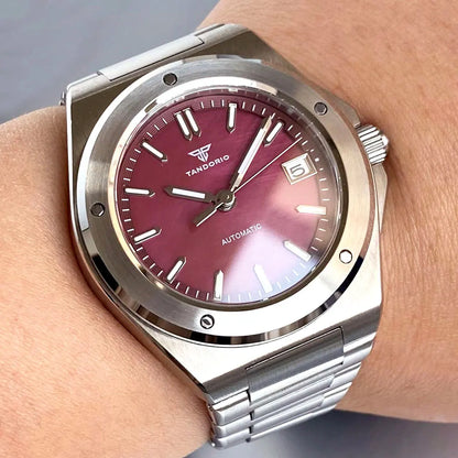 Tandorio 200M Diving 40mm Black White Shell Dial Lume NH35 Automatic Men Watch Sapphire Glass Stainless Steel Bracelet 2025