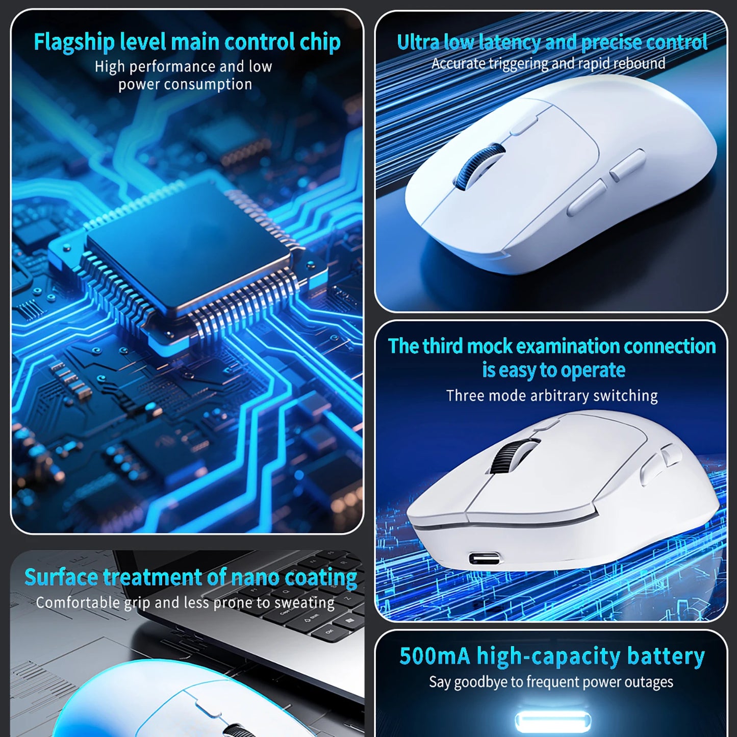 Gaming-Maus Bluetooth-Maus Wiederaufladbare Gamer-Maus Paw3395 Leichte ergonomische kabellose E-Sport-Maus