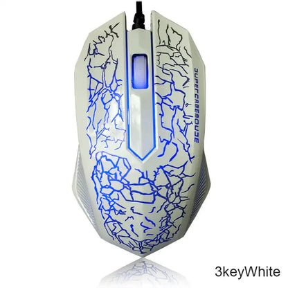 Mouse da gaming cablato USB 2400 DPI con retroilluminazione LED, mouse professionale per gamer, ergonomico, per PC, laptop e MacBook