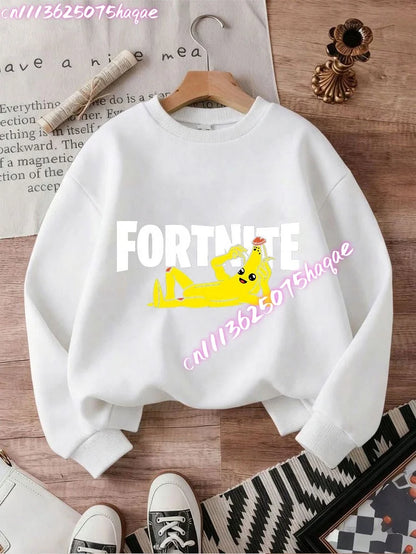 New Fortnite Kids Sweatshirts Cartoon Game Character Printed Hoodie Autumn Casual Children’s Tops Winter Baby Boys Clothing