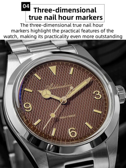 ADDIESDIVE New Men's Analog Watch Bubble Mirror Glass 100m Luminous Men's Quartz Watches with Stainless Steel Bracelet AD2096