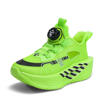 Children's Running Shoes Comfortable Mesh Boys Outdoor Training Shock-Absorbing Tennis Shoes New Hollow Breathable Casual Shoes