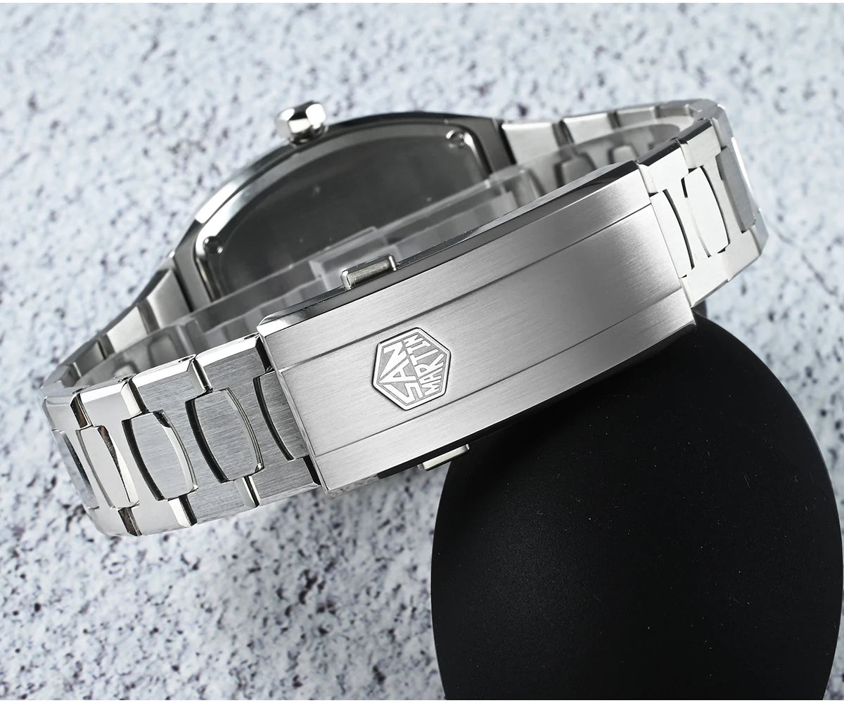 San Martin 39.5mm Tonneau Luxury Men Watch Mineral Dial Casual Sports PT5000 SW200 Automatic Mechanical Sapphire Luminous SN0145