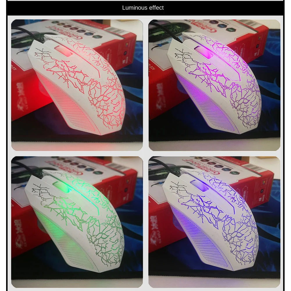 Mouse da gaming cablato USB 2400 DPI con retroilluminazione LED, mouse professionale per gamer, ergonomico, per PC, laptop e MacBook