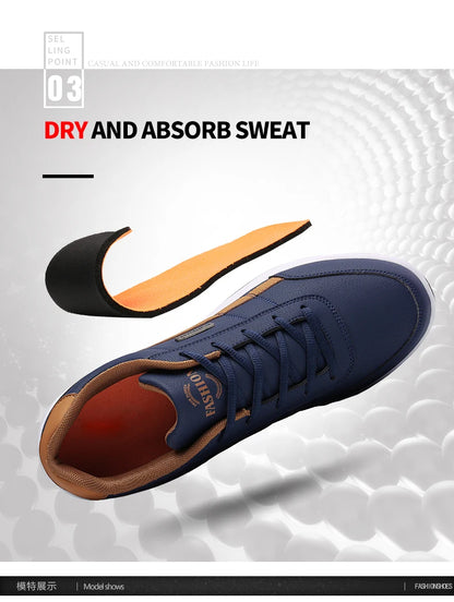 Pantofi din piele pentru bărbați, adidași, pantofi casual la modă, pantofi italieni respirabili pentru timp liber, adidași pentru bărbați, încălțăminte antiderapantă, pantofi vulcanizați pentru bărbați