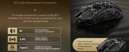 ATTACK SHARK R5 Ultra 8K Carbon Fiber kabellose Gaming-Maus mit 42000 DPI-PAW3950 MAX Sensor – 39g ultraleicht für Win/Mac